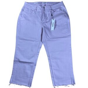 New Vigoss Marley‎ Capri Jeans Size 16 Lavender Purple Raw Hem Cropped Denim